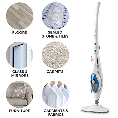 Steam Mop Cleaner 10-in-1 with Convenient Detachable Handheld Unit, Laminate/Hardwood/Tiles/Carpet Kitchen - Garment - Clothes - Pet Friendly Steamer Whole House Multipurpose Use by PurSteam