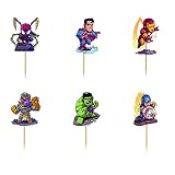 HTRY 24PCS Avengers Superhero CaKe Topper CupcaKe Topper for Kids Birthday CaKe Decorations