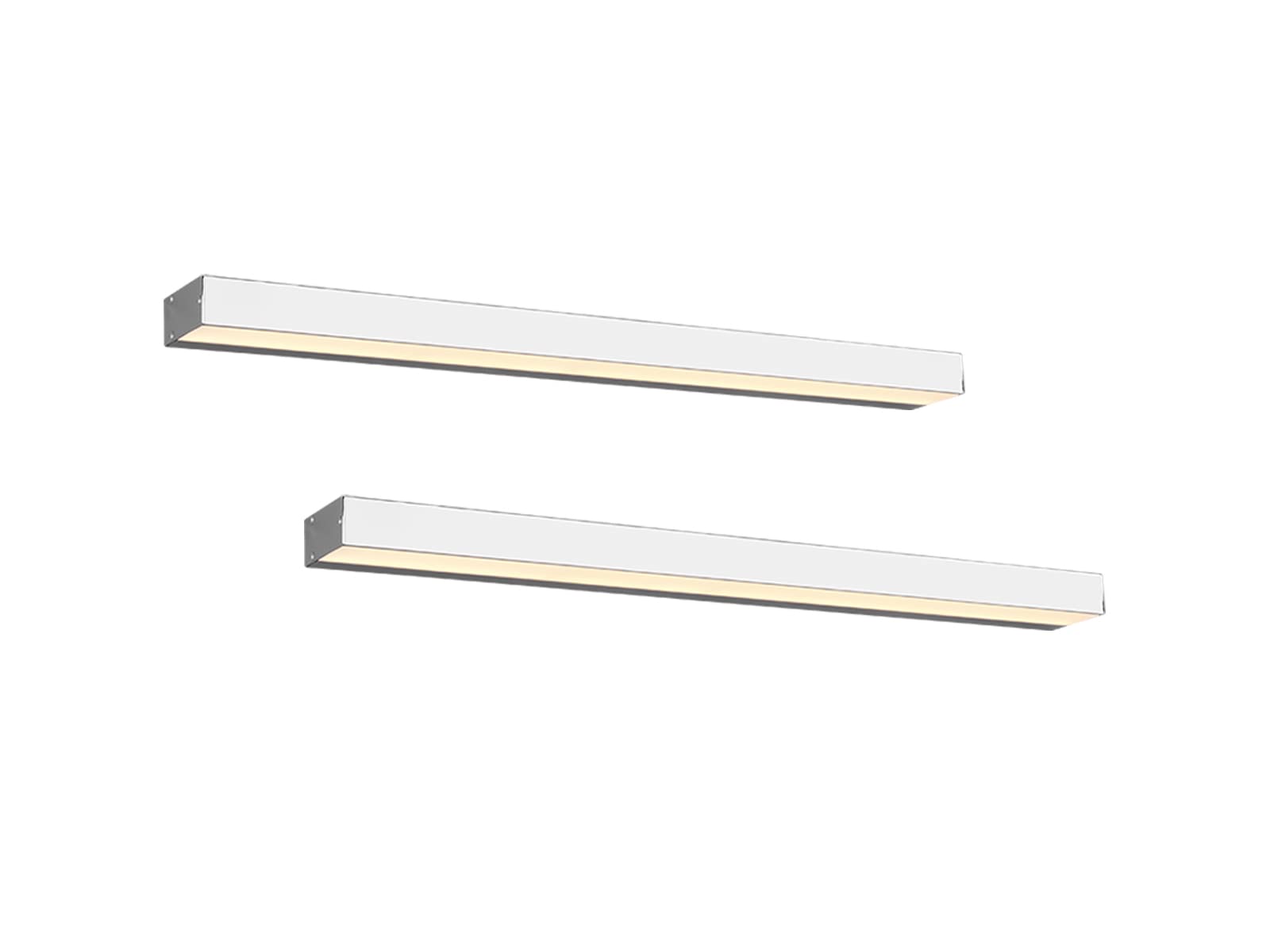 Set di 2 lampade da parete per bagno Up and Down in argento cromato, lunghezza 60 cm