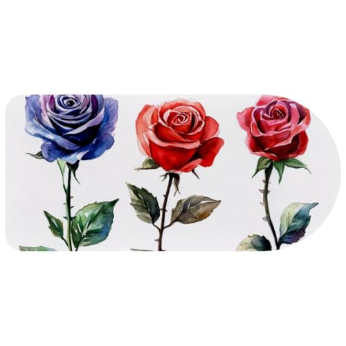 Grand tapis de souris antidérapant motif roses pour protéger le bureau à domicile