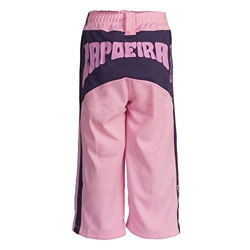 Image of JL Sport Authentic Brazilian Capoeira Martial Arts Pants - Girls /Children's (Pink with Berimbau Print Along The Backside)