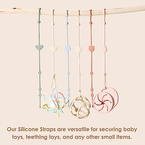 ROCCED Toy Straps for Baby 6pcs, Silicone High Chair Toys Straps
