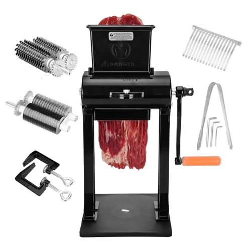 Comparison: Best Meat Slicer For Jerky 8 Manual Meat Tenderizer Tool & Jerky Slicer, 2 Set of Stainless Steel Blades, Heavy Duty Meat Tenderizer Machine and Jerky Slicer Blades for Home and Commercial Meat Tenderizer, 2 Year Full Warranty