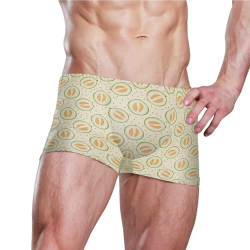 Cantaloupe Fruit Mens Swim Trunk Swimwear Bathing Suit Swim Brief Square Leg Board Short S B04048913