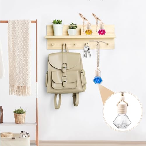 Image of 50 Pack Set Car Hanging Air Freshener Bottles Empty Car Essential Oil Diffuser Bottles Pendant Glass Perfume Bottles Aromatherapy Fragrance Bottle Auto Ornaments Decor