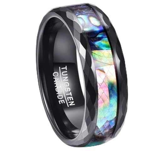 Bague acier tungstène noir anti-rayures 8mm, fini les bijoux ternes pour homme