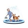 VISTOP Non-Slip Splash Pad for Kids and Dog, Thicken Sprinkler Pool Summer Outdoor Water Toys – Fun Backyard Fountain Play Mat for Baby Girls Boys Children or Pet Dog (67 inch, Blue&Blue)