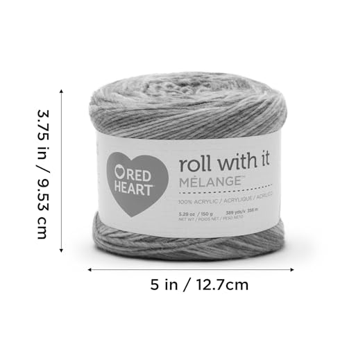 Image of Red Heart Roll with It Melange Show Time Yarn of 150g /5.3oz - Acrylic - 4 Medium (Worsted) - 389 Yards - Knitting /Crochet (Pack of 24)
