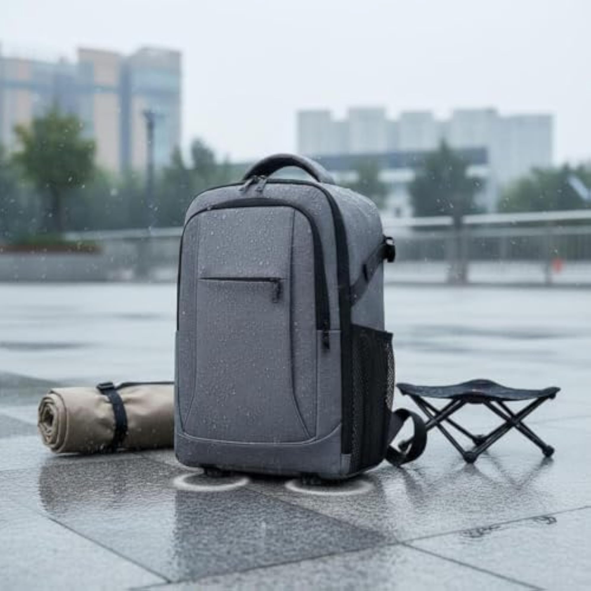 Adjustable Dividers Camera Backpack Mesh Side Style M Blue