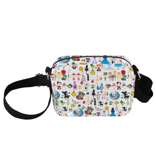 PXTIDY Bolsa tiracolo Wonderland Alice Personagens Chapeleiro Maluco Festa do Chá Alice Party Bolsa transversal Alice Fairy Tale Presente para Fãs, Bege, Small