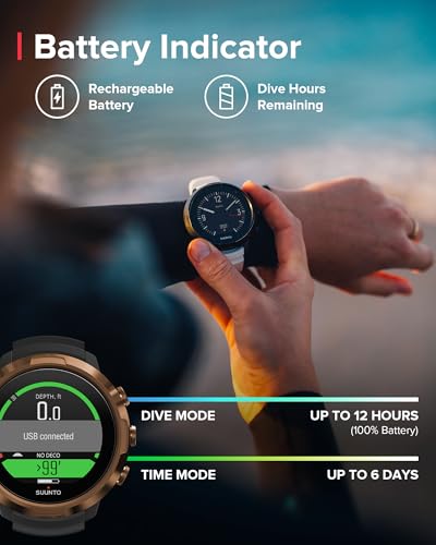 Image of SUUNTO D5 Dive Computer Watch with Color Display, Water Resistant to 100 m, Dive Computer with Alarm, Stopwatch, Weather, Compass, 12 Hours of Battery Life in Underwater Mode