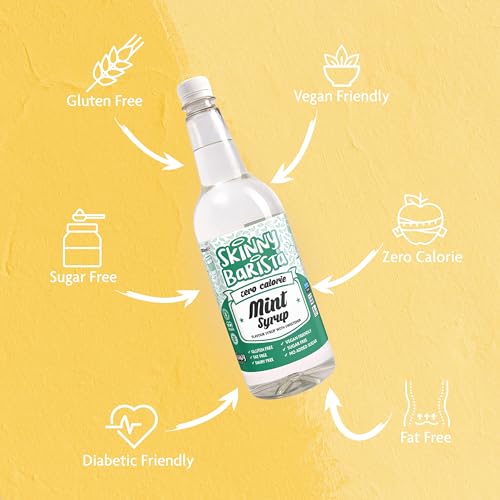 The Skinny Food Co Mint Syrup For ffee 1L - Sugar Free ffee Syrups - Zero Calorie Mint Barista Syrup For Tea, Hot Chocolate, Fruit, Baking, Protein Drinks - Vegan-Friendly, Gluten-Free