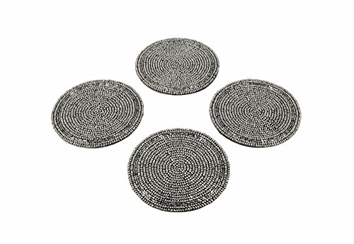 Tea Coaster Silver Beaded Home Decorations Indian, Set Of 4 #TOP25