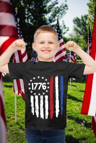 Little Hand Big Boys 4th of July T-Shirt Red White & Blue USA Tees Stars Striped Shirts Kids American Flag Clothes 4-11 Years2