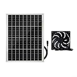 15 W Solar-Lüftersystem mit 325 mm x 255 mm Photovoltaik-Panel, Badezimmer, Belüftung, Haustierunterkünfte, Geflügelscheunen und andere Strukturen (einzelner Ventilator)
