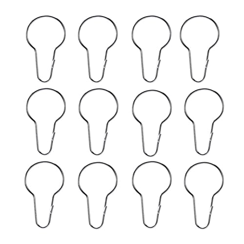 12 Crochets Rideau Douche Métal Antirouille Argenté DAQIEPIN