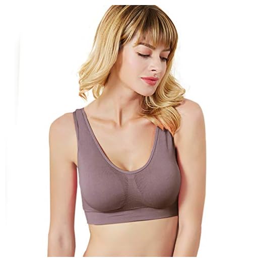 MRULIC Dam sport-bh enfärgad stora storlekar underkläder fitness löpning jogging yoga bh bekväm stretch bystier andningsbara underkläder mjuk bh linne väst, BRUN, XL