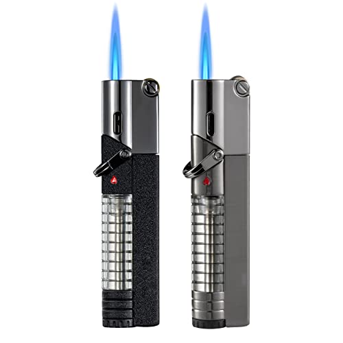 Ultraray Mechero Soplete (Conjunto de 2) - Encendedor Antiviento Recargable para Velas, Cocina, Barbacoa - Regalo para Hombre y Mujer (Vendido sin Gas)