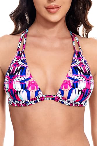 Haut de bikini halter Lucky Brand Boho Blast réglable pour femme
