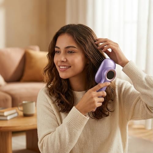 Image of 3 in 1 Smart Shiatsu Electric Scalp Massager Comb with Red & Blue LED Light Therapy | Integrated Hair Oil Dispenser & Heated Steam Spray | Deep Tissue Vibration, Soft Bristles, and Magnetic Safety Cover for Hair Growth & Stress Relief | Suitable for Men & Women