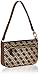GUESS Women's Katey Handbag Brown Logo Jacquard Mini Top-Zip Shoulder Bag