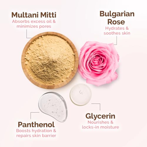 Image of Mamaearth Multani Mitti Oil Balance Face Pack with Multani Mitti & Bulgarian Rose for Normal to Oily Skin 200g | DIY-like Texture | Controls Oil & Acne | Clay Face Mask | Free From Harmful Chemicals