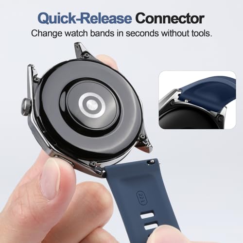 Image of XMUXI 22mm Watch Strap Compatible with Huawei Watch GT6 Pro GT 6 /5 /4 /3 46mm Straps Quick Release for bip 6 /Venu3 /Venu4 45mm /Vivoactive 4,Galaxy Watch 3 45mm Silicone Bands (NO WATCH)