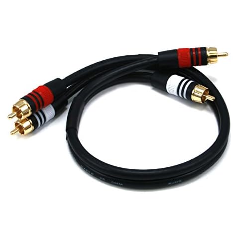 Monoprice Premium 2 RCA Plug/2 RCA Plug M/M Cable - Black Cover