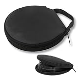 awlbed Car CD Large Capacity Storage Bag, DVD Oxford Cloth Round Storage Box, Universal for Most Cars (Black)