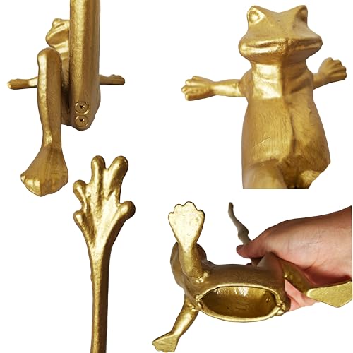 Mozhixue Frog Paper Towel Holder 16.5'' Cast Iron Paper Towel Holder Funny Toilet Paper Holder for The Floor or Counter in The Kitchen or Bathroom Bronze Rustic,Frog by mozhixue - Used condition - Image 5