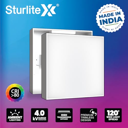 Image of Sturlite Lexxo 15W (3in1) Square LED Surface Light| Warm, Neutral & Cool White Color Temperature | 1200 Lumens with CRI Tech for Accurate Color Representation - (Pack of 2) LED Bulb