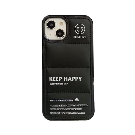 iPhone14 ケース ダウンジャケット スマホカバー 黒 ブラック 韓国 iPhoneケース14 スマホケース ダウン スマホカバー アウトドア