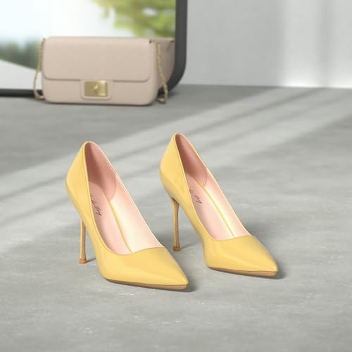 Image of Elisabet Tang High Heels, Womens Pointed Toe Slip on Stilettos Party Wedding Pumps Basic Shoes
