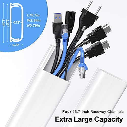 MUDEELA Cable Trunking, 2.4M XX-Large TV Cable Hider, Pre-drilled Wire Hiders for Wall Paintable White Cable Cover - Image 3