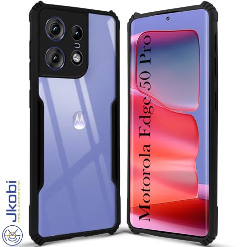 Image of Jkobi Back Case Cover for Motorola Moto Edge 50 Pro (Shockproof with Polycarbonate Clear Panel | Professional Black)