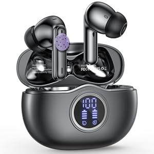 Wireless Earbuds 50Hrs Playtime Bluetooth Earbuds Built in Noise Cancellation Mic with Charging Case, Bluetooth Headphones with Stereo Sound, IPX7 Waterproof Ear Buds for iPhone and Android