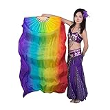 Tissu en soie véritable, bambou naturel résistant, bonne couture à la main, aspect coloré et magnifique, procédé moderne de teinture à la cravate, beau et doux. Parfait pour la pratique de la danse.