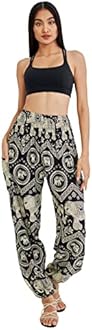 Joob Joob Boho Pants for Women - Hippie Harem Pants Women - Womens Yoga Pants – Comfy Bohemian Flowy Hippie Clothes