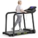 Walking Pad Laufband klappbar für Senioren, 135 kg Belastbarkeit, Lange Handläufe, großes LED-Display, extra breite Lauffläche, APP, leises Fitnessgerät für Zuhause & Balance-Training