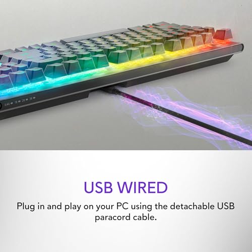 Image of Alienware AW920K Tri-Mode Wireless Gaming Keyboard - Rechargeable, Wireless /Wired, Magnetic Snap-on Charging, Programmable Rocker Switch and Dial, AlienFX per-Key RGB - Dark Side of The Moon