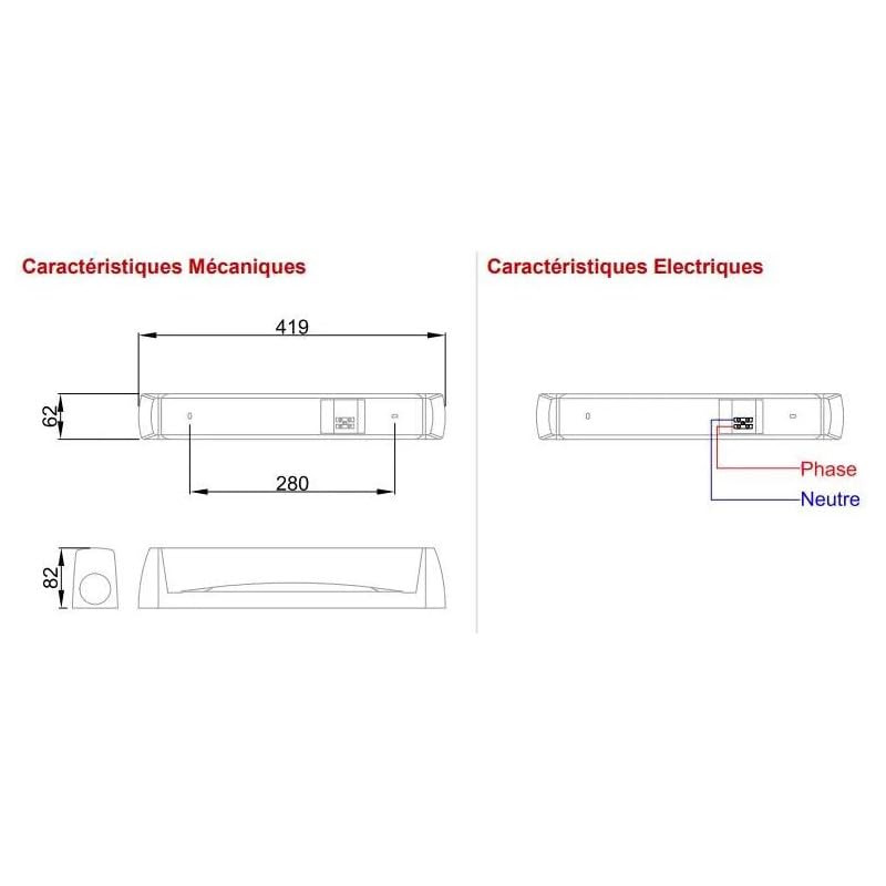 RESISTEX Applique linote Xeriane DIF S19 avec interrupteur