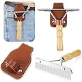 Blulu 1 Set Cattle Show Comb Brush Holder Livestock Supplies for Cattle Horse Grooming Brush Show Comb with Wood Handle for Cow Livestock Brushes Pet Dog Cattlel Cows Goat Sheep