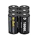 D Batteries Rechargeable (Pack of 6) NiMh D Cell 1.2V 10000mAh