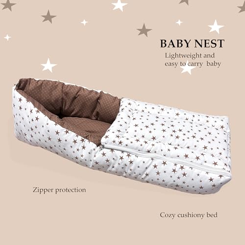 Image of CUSTOMARY New Born Baby Sleeping Bag, Baby Mosquito Net, Reversible Round Bed Tub and Gadda Bedding Set for 0-6 Months Pack of 4