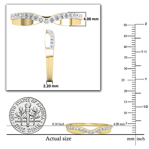 Dazzlingrock Collection 0.25 Cttw Round White Diamond Contour Wedding Band for Women in 14K Solid Gold4