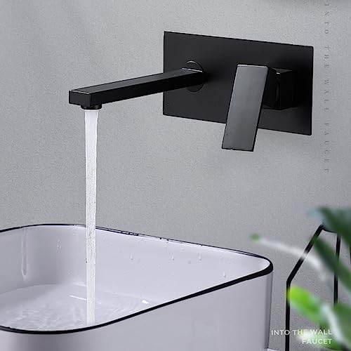 Robinet de lavabo mural pour vasque moderne eau chaude et froide