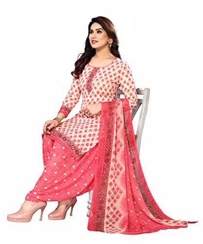 Yashika Women's Crepe Printed Unstitched Dress Material & Unstitched Salwar Suit Material With Dupatta_NEW-JESIKA PINK