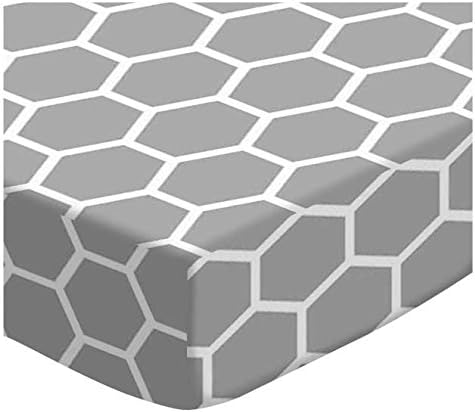 SheetWorld Fitted Cradle Sheet - Grey Honeycomb - Made In USA