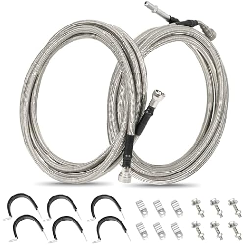 Fuel Line Kit Fit for Chevy HHR, 2006-11|Cobalt, 2005-10|Pontiac G5, 2006-10|Saturn Ion, 2003-07 - Replace 2.2L/2.4L QFF0015SS Upgraded with Stainless Steel Braided Fuel Line-Quick Fix