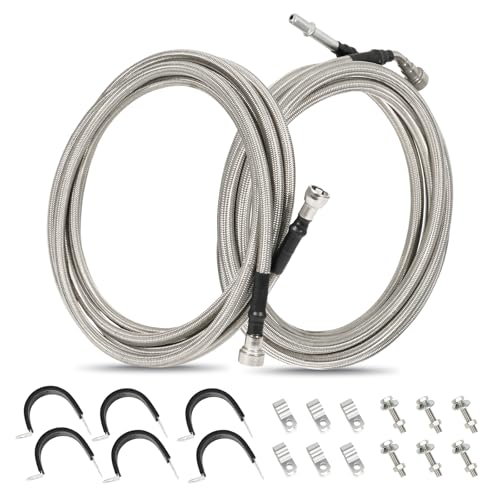 VORGENS Fuel Line Kit Fit for Chevy HHR, 2006-11|Cobalt, 2005-10|Pontiac G5, 2006-10|Saturn Ion, 2003-07 - Replace 2.2L/2.4L QFF0015SS Upgraded with Stainless Steel Braided Fuel Line-Quick Fix